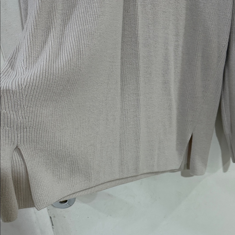 Beige Ribbed Knit Sweater - Picture 6 of 7